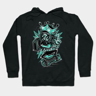 King TV Skater Grey Blue Hoodie